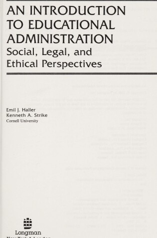 Cover of An Introduction to Educational Administration