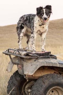 Book cover for Happy Australian Shepherd Dog Standing on an ATV Pet Journal