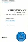 Book cover for Correspondance de Frederic Mistral Avec Paul Meyer Et Gaston Paris