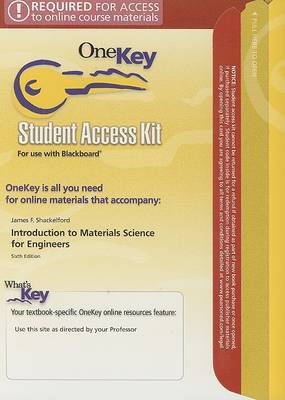 Book cover for OneKey Blackboard, Student Access Kit , Introduction to Materials Science for Engineers