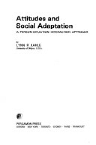 Cover of Attitudes and Social Adaptation