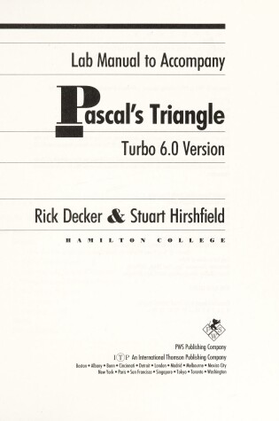 Cover of PASCAL's Triangle