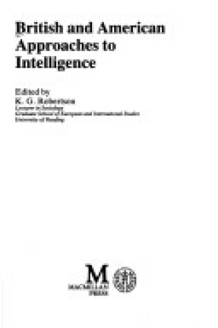 Cover of British/American Approaches to Intelligence