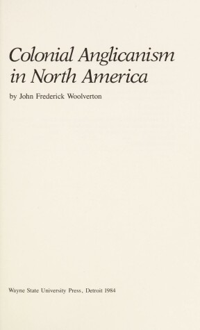 Cover of Colonial Anglicanism in North America