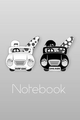 Book cover for Cool Surfer Couple in Surf Bugs Notebook