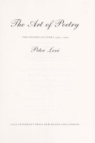 Cover of The Art of Poetry