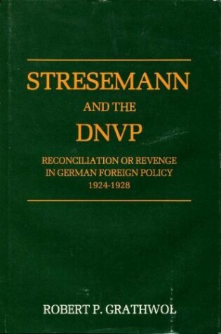 Cover of Stresemann and the D N V P