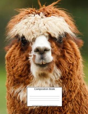 Book cover for Composition Book 100 Sheets/200 Pages/8.5 X 11 In. Wide Ruled/ Brown Llama