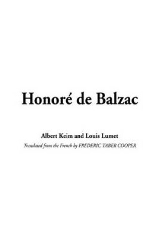 Cover of Honori de Balzac