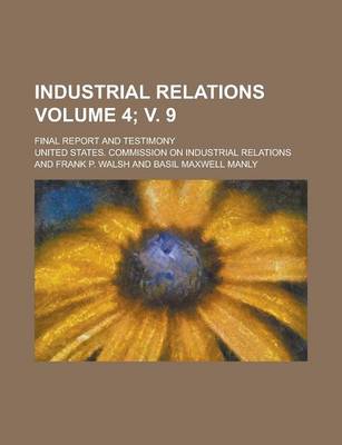 Book cover for Industrial Relations; Final Report and Testimony Volume 4; V. 9