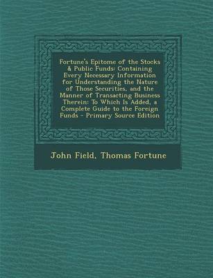 Book cover for Fortune's Epitome of the Stocks & Public Funds