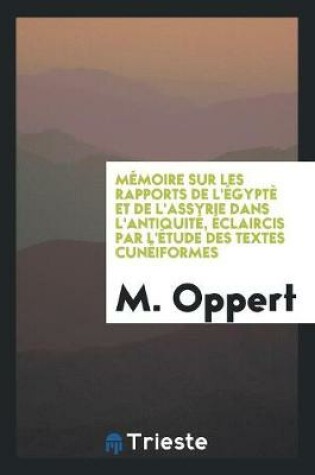 Cover of Memoire Sur Les Rapports de l'Egypt Et de l'Assyrie Dans l'Antiquite ...