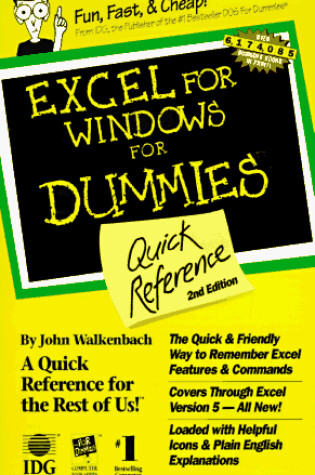 Cover of Excel 5 for Windows for Dummies Quick Reference