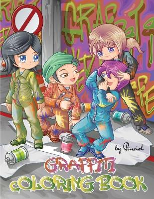 Book cover for Graffiti coloring book for adults and teens