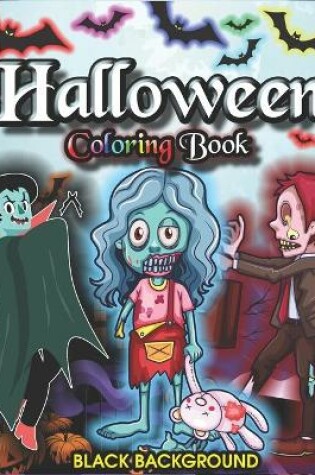 Cover of Halloween Coloring Book Black Background