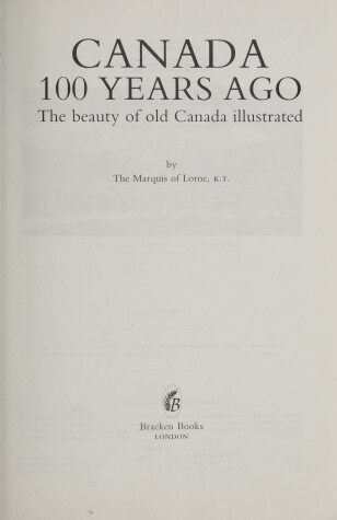 Book cover for Canada One Hundred Years Ago