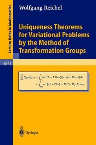 Cover of Uniqueness Theorems for Variational Problems by the Method of Transformation Groups