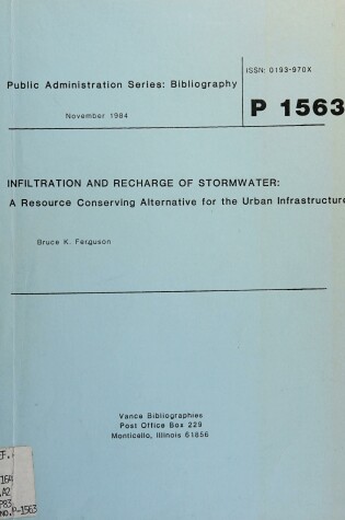 Cover of Infiltration and Recharge of Stormwater