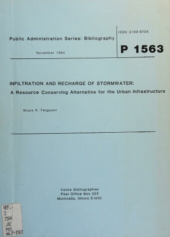 Book cover for Infiltration and Recharge of Stormwater