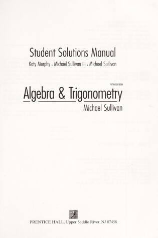 Cover of Algebra Trigonometry Student/S/M