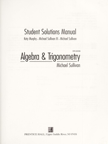 Book cover for Algebra Trigonometry Student/S/M