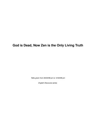 Cover of God is Dead, Now Zen is the Only Living Truth