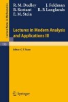 Book cover for Lectures in Modern Analysis and Applications III