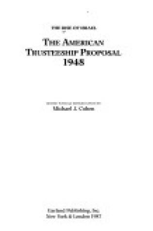 Cover of Amer Trusteeship Proposal