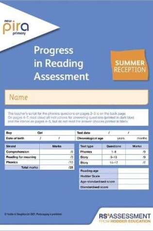 Cover of New PiRA Test R, Summer PK10 (Progress in Reading Assessment)