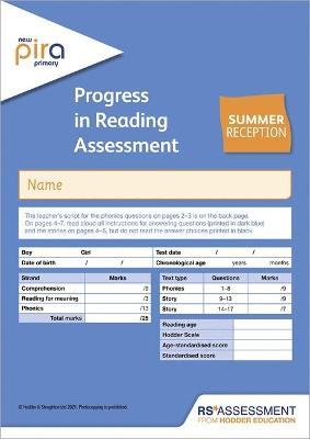 Book cover for New PiRA Test R, Summer PK10 (Progress in Reading Assessment)