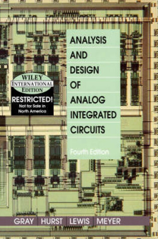 Cover of Analysis and Design of Analog Integrated Circuits