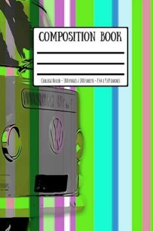 Cover of Retro Stripy VW Campervan Composition Book