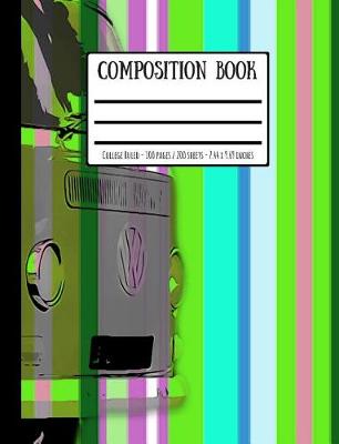 Book cover for Retro Stripy VW Campervan Composition Book