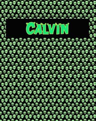 Book cover for 120 Page Handwriting Practice Book with Green Alien Cover Calvin