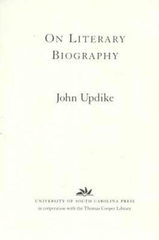 Cover of On Literary Biography
