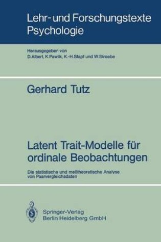 Cover of Latent Trait-Modelle für ordinale Beobachtungen