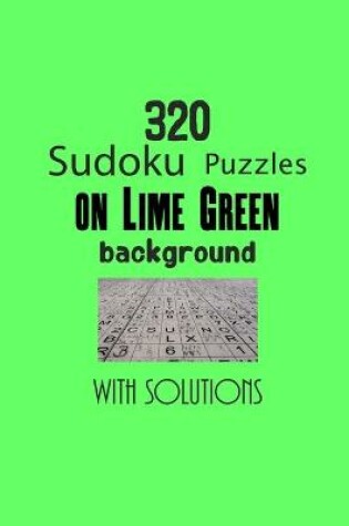 Cover of 320 Sudoku Puzzles on Lime Green background with solutions