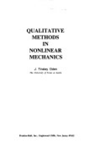 Cover of Qualitative Methods of Nonlinear Mechanics