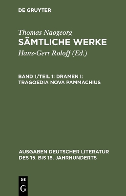 Cover of Samtliche Werke, Band 1/Teil 1, Dramen I