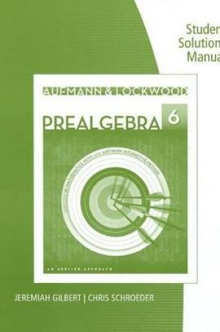 Cover of Student Solutions Manual for Aufmann/Lockwood's Prealgebra: An Applied  Approach