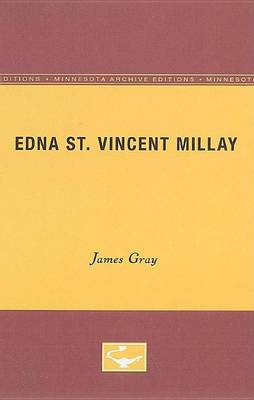 Book cover for Edna St. Vincent Millay: University of Minnesota Pamphlets on American Writers