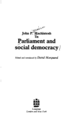 Cover of On Parliament and Social Democracy