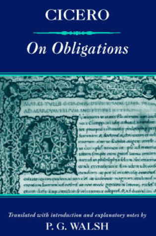 Cover of Cicero: On Obligations (De Officiis)