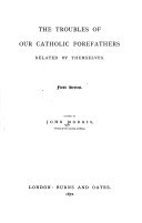 Book cover for Troubles of Our Catholic Forefathers