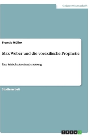 Cover of Max Weber und die vorexilische Prophetie