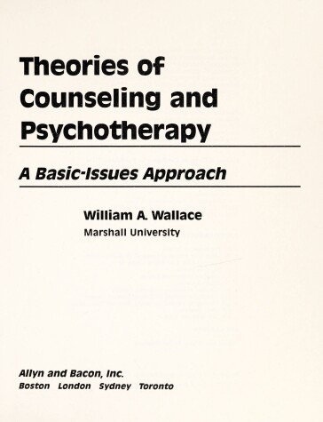 Book cover for Theories of Counselling and Psychotherapy