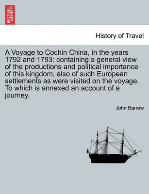 Book cover for A Voyage to Cochin China, in the Years 1792 and 1793