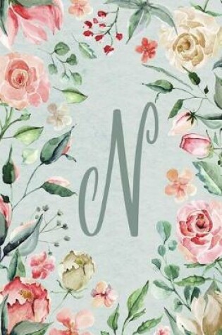 Cover of 2020 Weekly Planner, Letter/Initial N, Teal Pink Floral Design