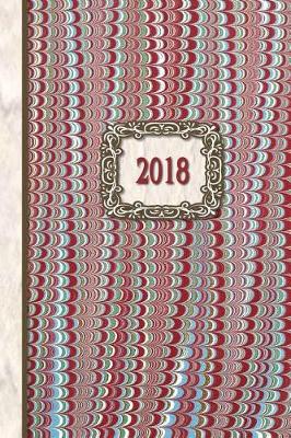 Book cover for 2018 Diary Red Green Marble Design