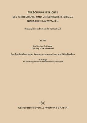 Cover of Das Durchziehen Enger Kragen an Ebenen Fein- Und Mittelblechen